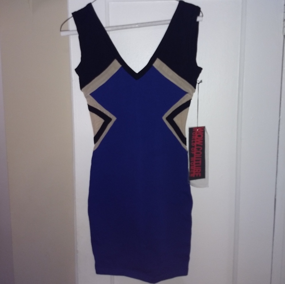 Wow Couture bodycon mini dress with illusion